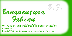 bonaventura fabian business card